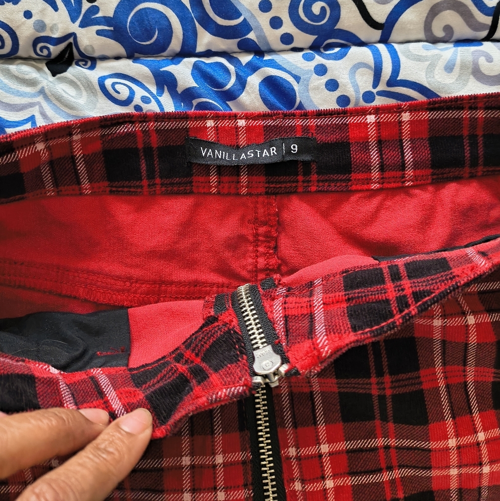 Vanilla Star Red and Black Checkered Skirt